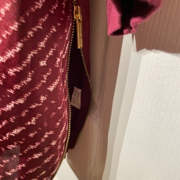 Women Michael Kors Long Burgundy Blouse -size L - Picture 3 of 11